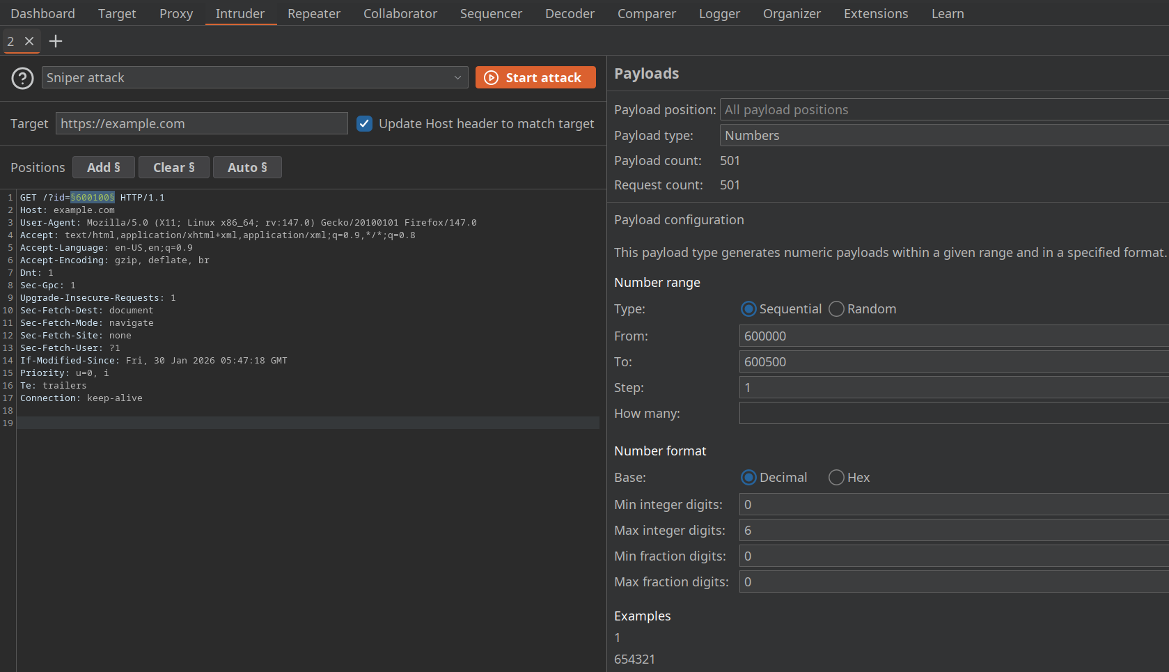 Burp Suite Intruder